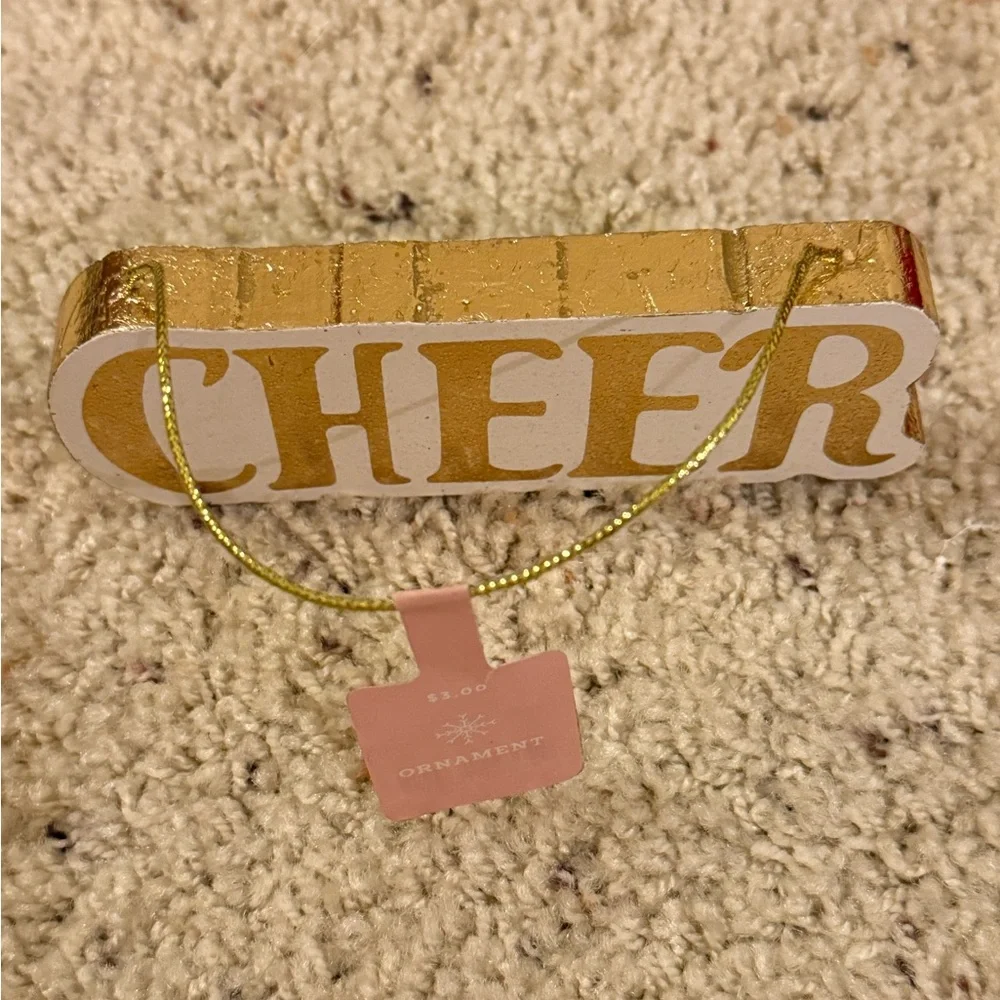Target Gold and Cream 'Cheer' Ornament